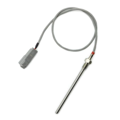 Sensor NTC 1K - Rosca M10x1,5 - Haste 6x100 mm - Cabo silicone 2x24 AWG cinza 500 mm - Conector DEUTSCH DT04-2P Fêmea+ Kit Conector DEUTSCH Macho D