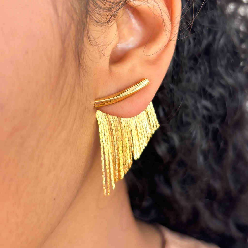 Brinco earjack franjinha