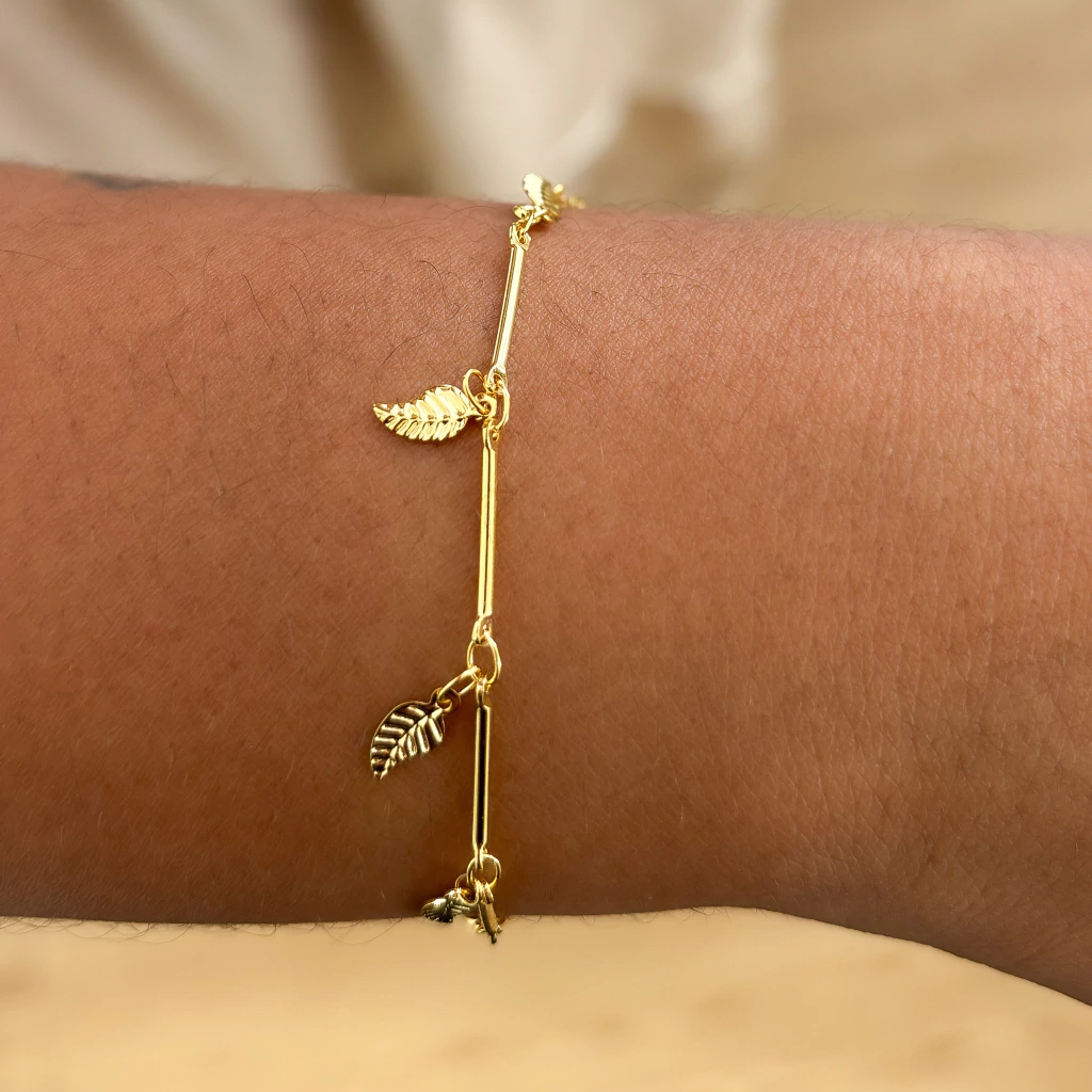 Pulseira folhinhas