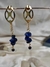 Brinco dourado britani lápis lazuli