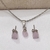 Brinco gota zircônia quartzo rosa banhado platina - Lana Luna 