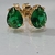 Brinco gota esmeralda banhado ouro 18k