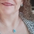 Colar prata glamour aquamarine opalina