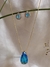 Colar dourado pingente zircônia gota capri blue - Lana Luna 