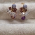 Brinco stars com cristal de vidro lavanda e ágata roxa folhado ouro 18k - Lana Luna 