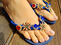 Havaianas em pedrarias Blue Náutica