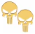 Adesivo Compatível Punisher Caveira Dourada Resinado SPTS