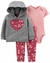 Carter´S Set 3 Piezas Body campera pantalon corazon