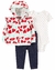 Carter´s Set 3 Piezas Body Mangas Cortas Campera Pantalón Corazones