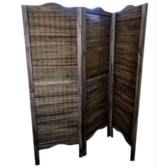 Biombo de madera y Junco