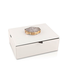 Caja de Vidrio Blanca con aplique