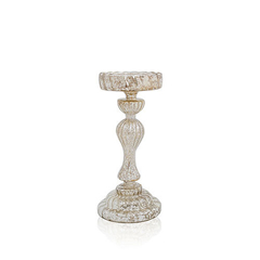 Candelabro de vidrio envejecido
