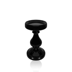 Candelabro vidrio negro