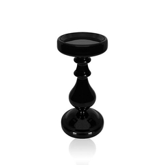 Candelabro vidrio negro