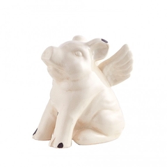 Chancho de cerámica blanco