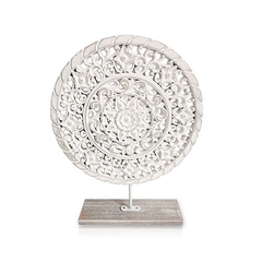 Escultura de madera blanca Florens30*6*36