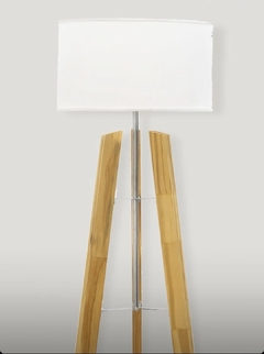 Lámpara de.pie madera tripode
