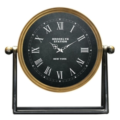 Reloj de mesa negro con dorado