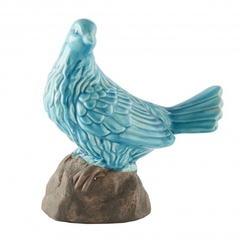 Pájaro cerámica turquesa