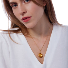 Colar Relicário Tesouro com Pedras Naturais - loja online