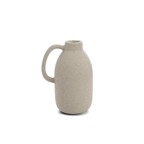 Mini vaso em Cerâmica cinza com Alça