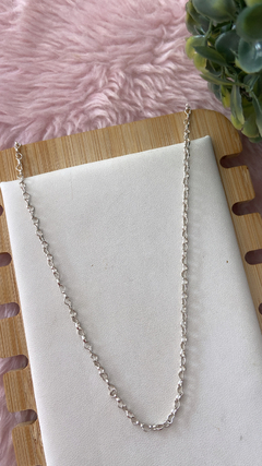 Colar corrente coração 60cm banhado a prata - comprar online