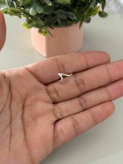 Piercing pressão onda banhado a prata - comprar online