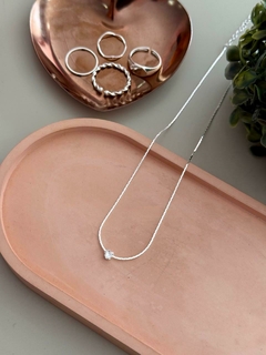 Choker ponto de luz coração fio brilho banhado a prata - comprar online
