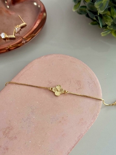 Pulseira trevo banhada a ouro - comprar online