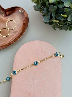 Pulseira olho grego banhada a ouro - comprar online