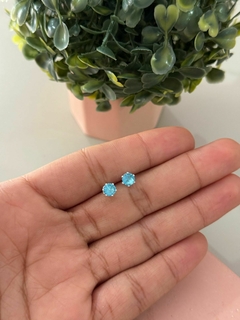 Imagem do Brinco zirconia cores banhada a prata