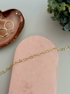Colar elo coração banhado a ouro - comprar online