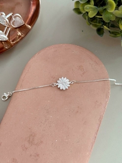 Pulseira flor banhada a prata - comprar online