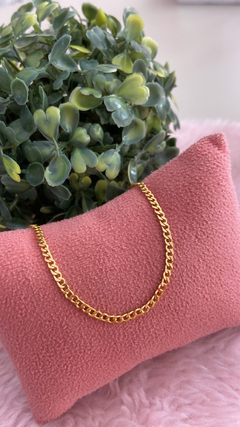 Pulseira infantil corrente banhada a ouro - comprar online
