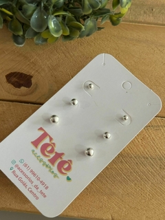 Trio de brincos prata 925 - loja online