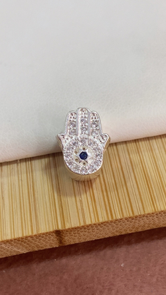 Berloque mão hamsa cravejado prata 925 - comprar online