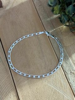 Pulseira masculina 3mm corrente banhado a prata - comprar online