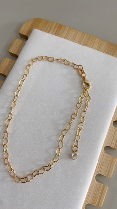 Tornozeleira coração 3.5mm banhada a ouro - comprar online