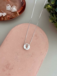 Colar menina circulo pl banhado a prata - comprar online