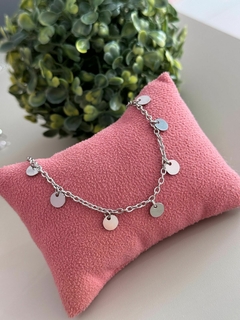 Pulseira moedas aço inox - comprar online