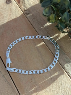 Pulseira masculina 3\4mm banhado a prata - comprar online