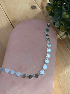 Choker corações banhada a prata - comprar online