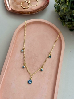 Colar curto olho grego banhado a ouro - comprar online