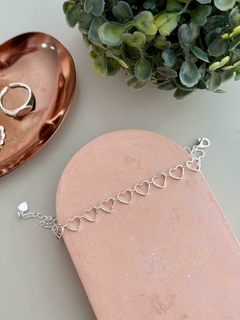 Pulseira coração banhada a prata - comprar online