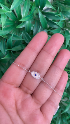 Pulseira olho grego zircônia prata 925 na internet