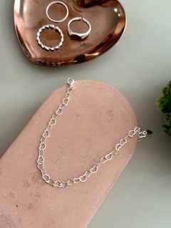 Pulseira elo coração 4,5 mm banhada a prata - comprar online