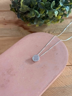 Colar circulo cravejado rosa prata 925 - comprar online