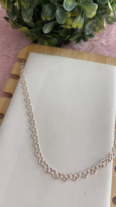 Choker coração banhada a prata - comprar online