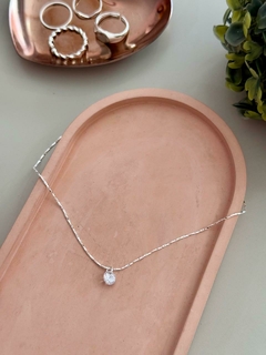 Choker ponto de luz cristal banhado a prata - comprar online