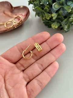 Mini argola banhada a ouro - comprar online
